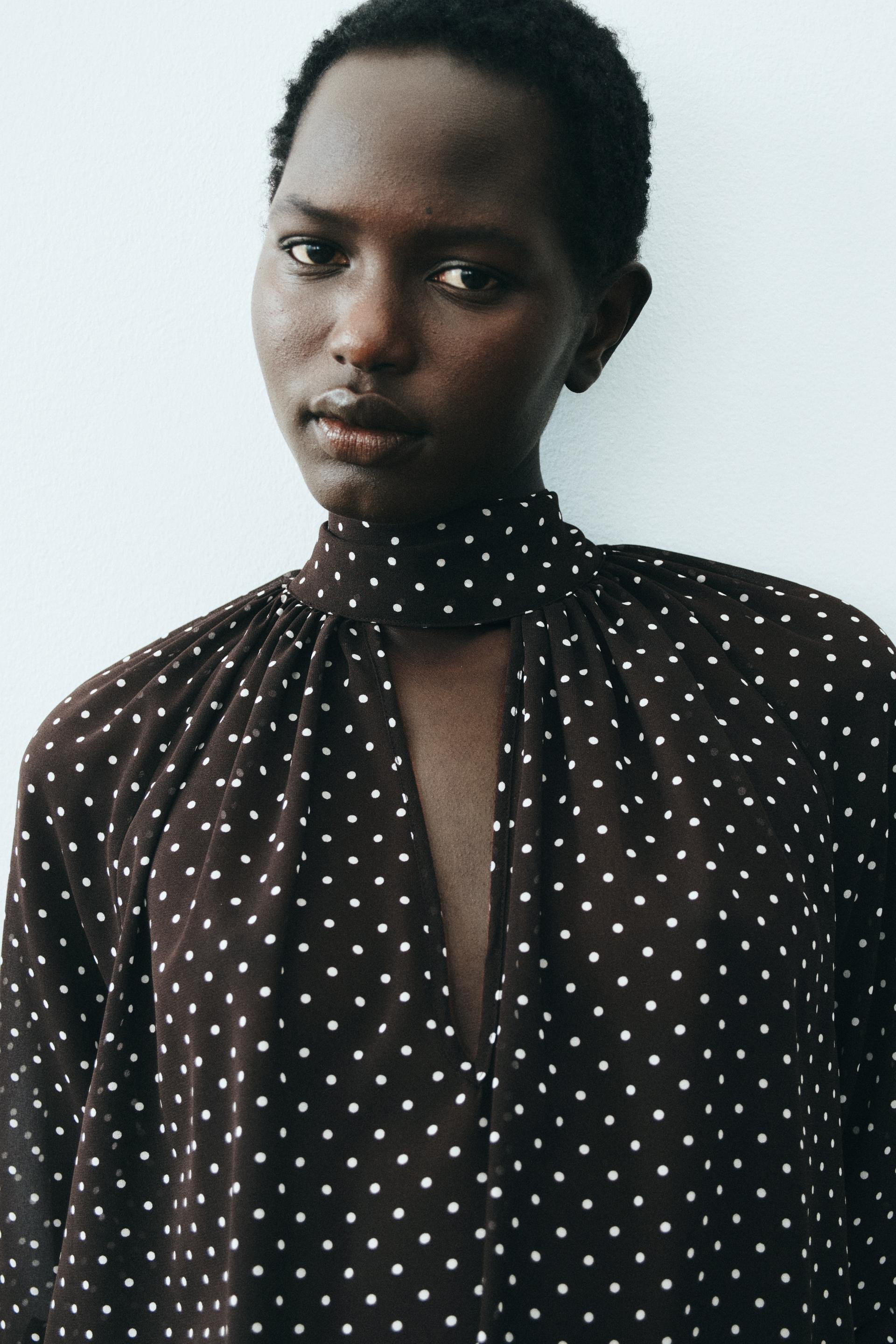 blouse with scarf collar