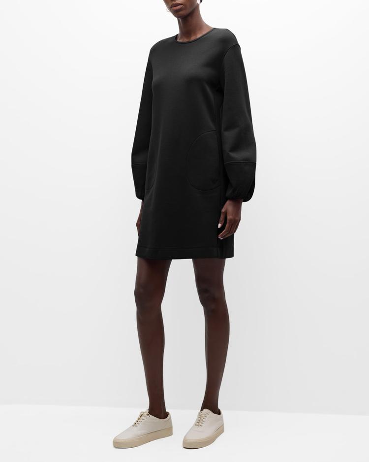 blouson-sleeve double jersey mini dress