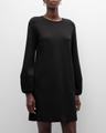 blouson-sleeve double jersey mini dress