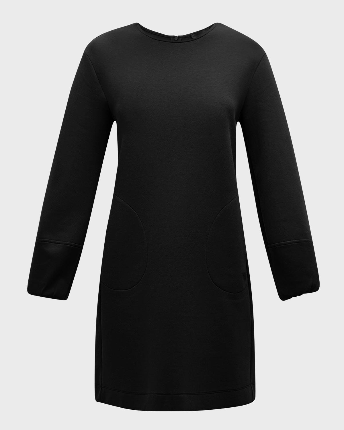blouson-sleeve double jersey mini dress