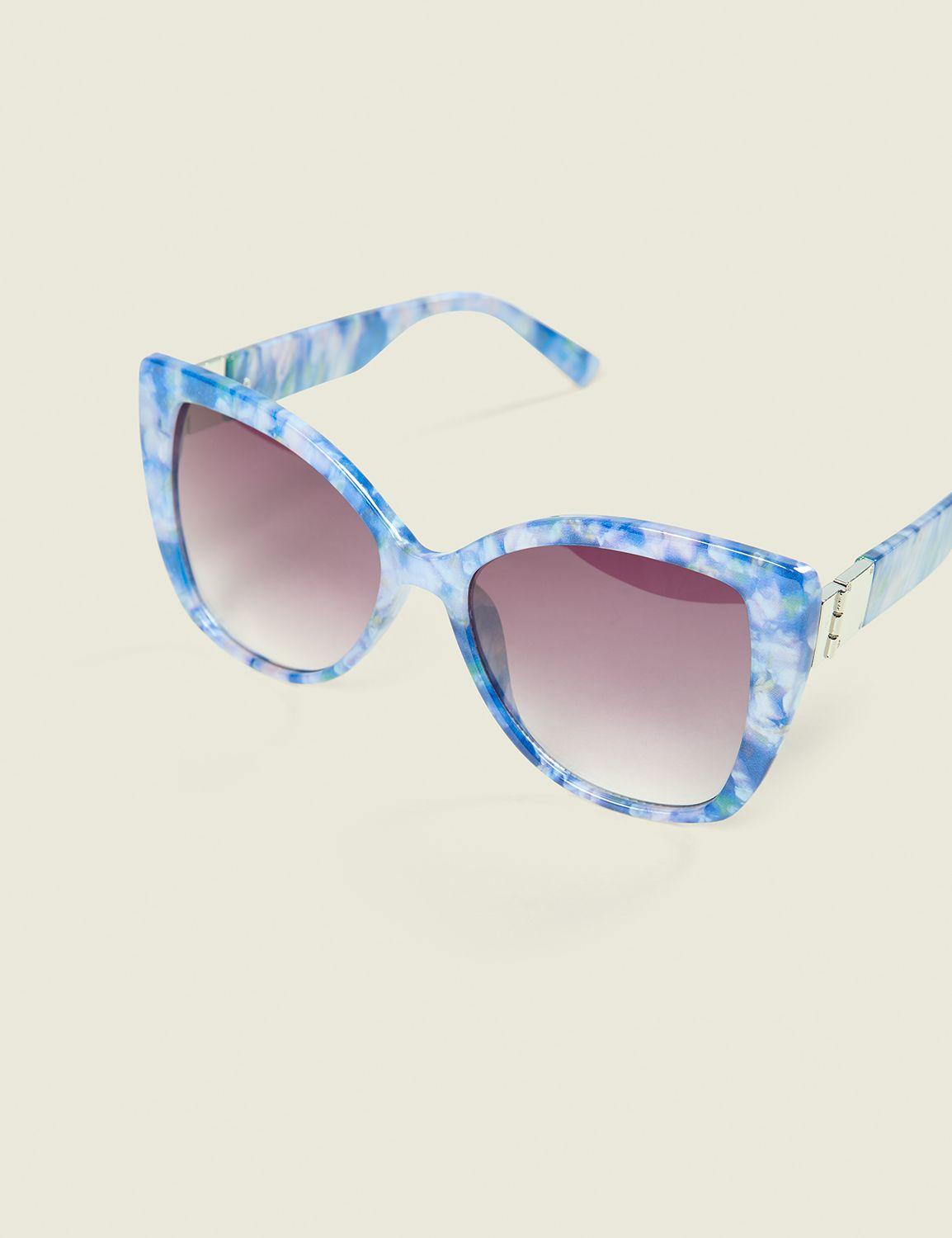 blue marble cateye sunglasses