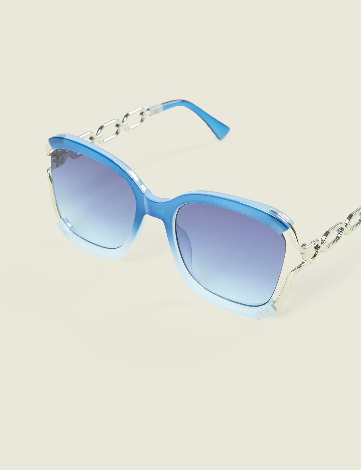 blue ombre square frame sunglasses