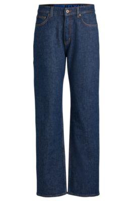 blue salt-and-pepper jeans in comfort-stretch denim- dark blue women's jeans
