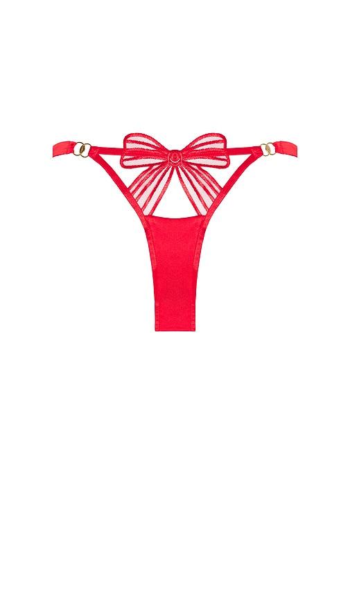 bluebella annabel open-back brief in red.
