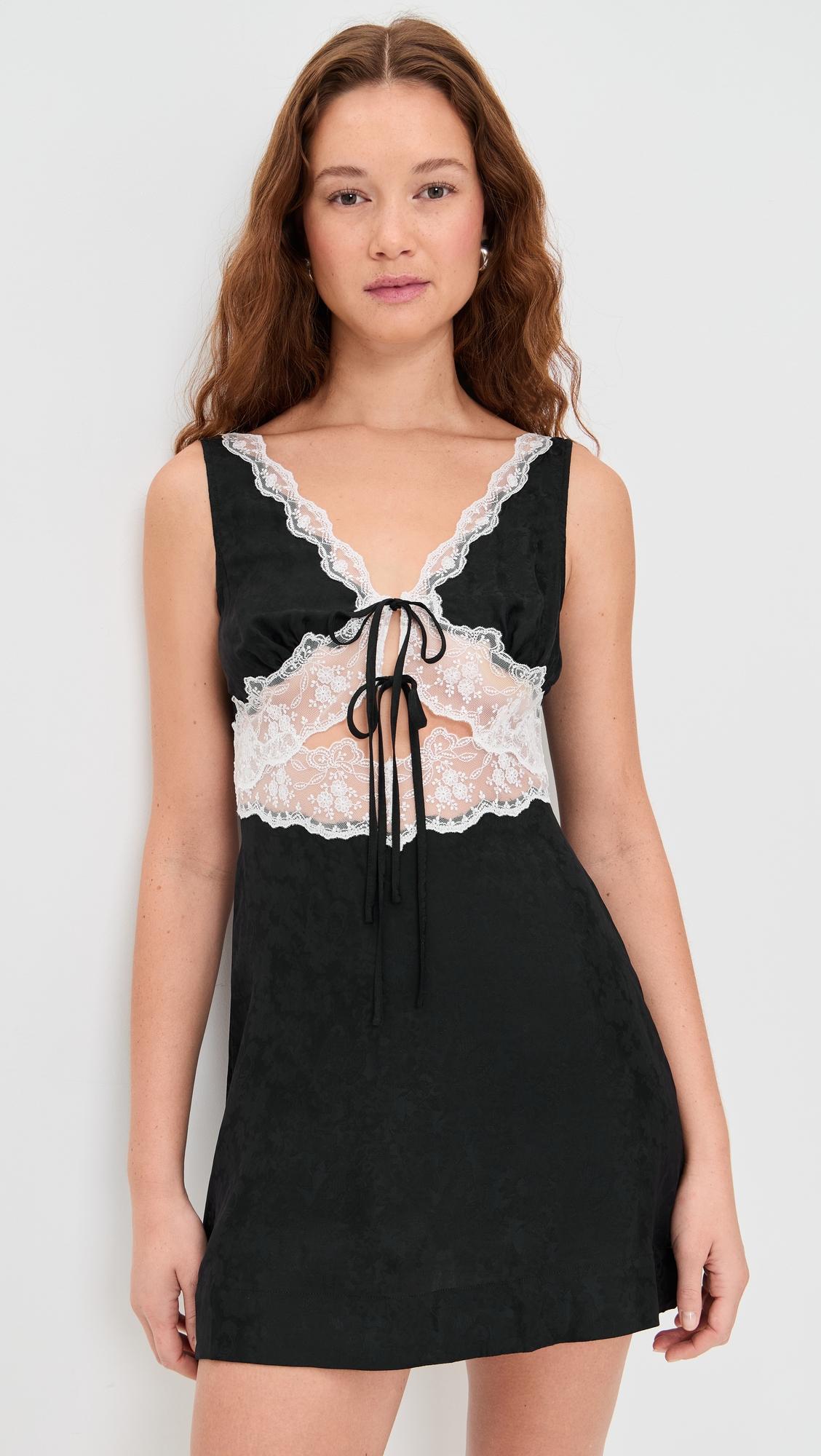 bluebird jacquard mini slip dress