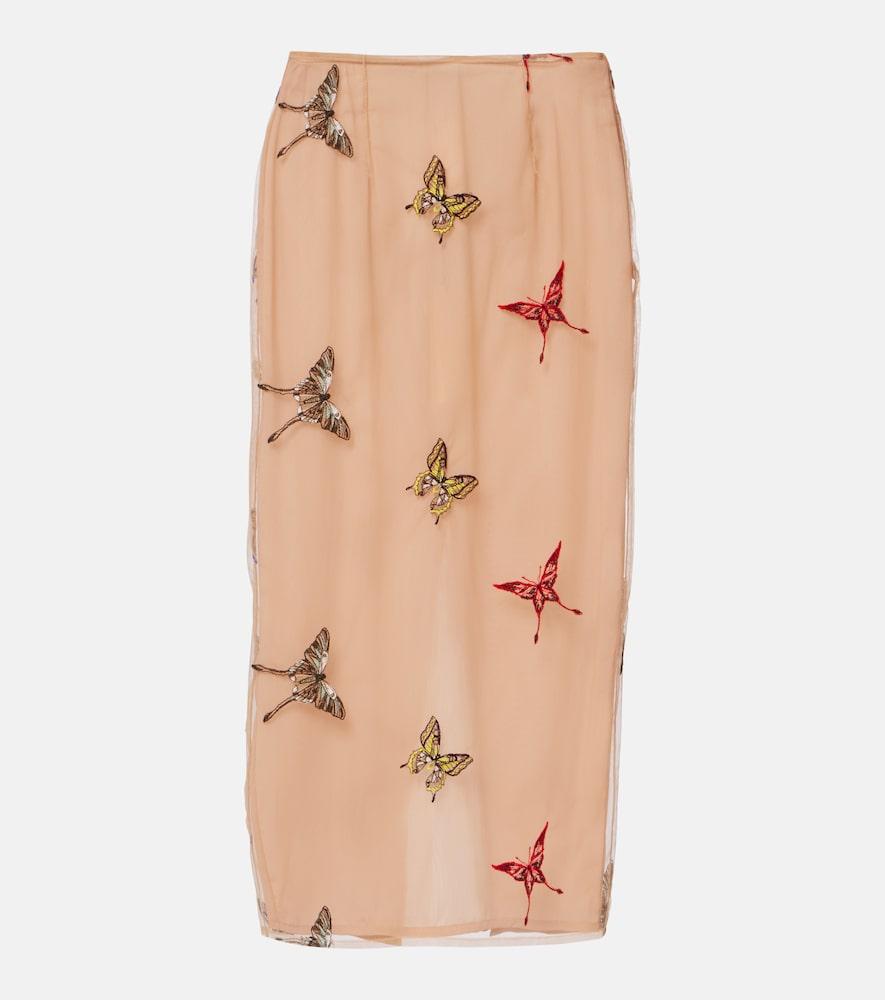 blumarine appliqué midi skirt