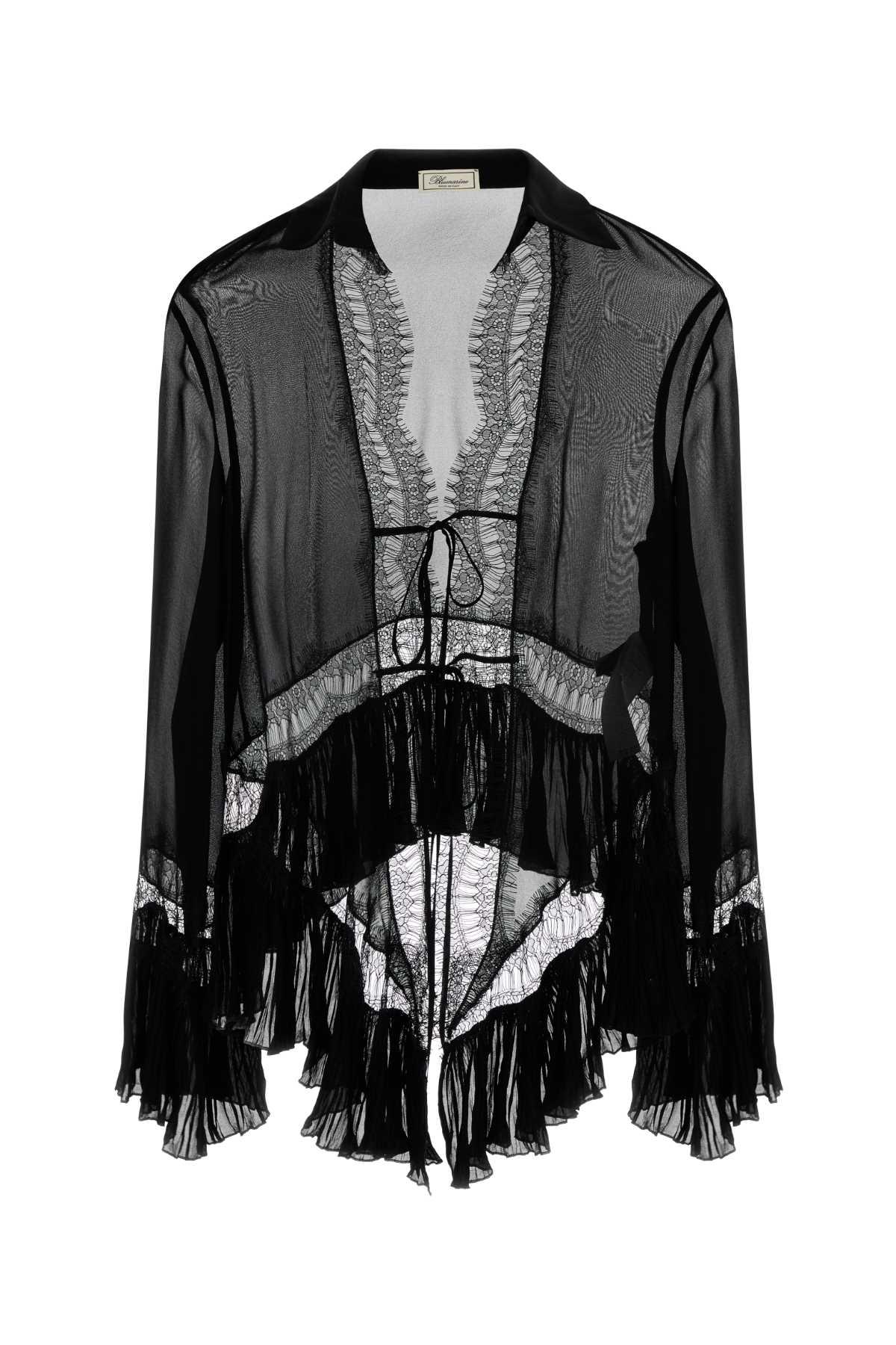 blumarine black chiffon blouse