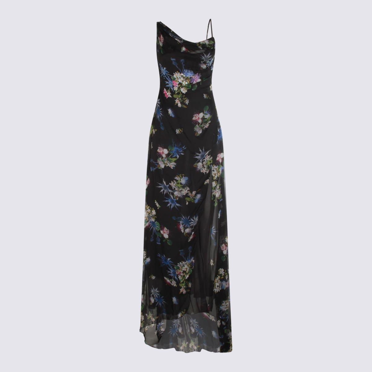 blumarine black silk maxi dress