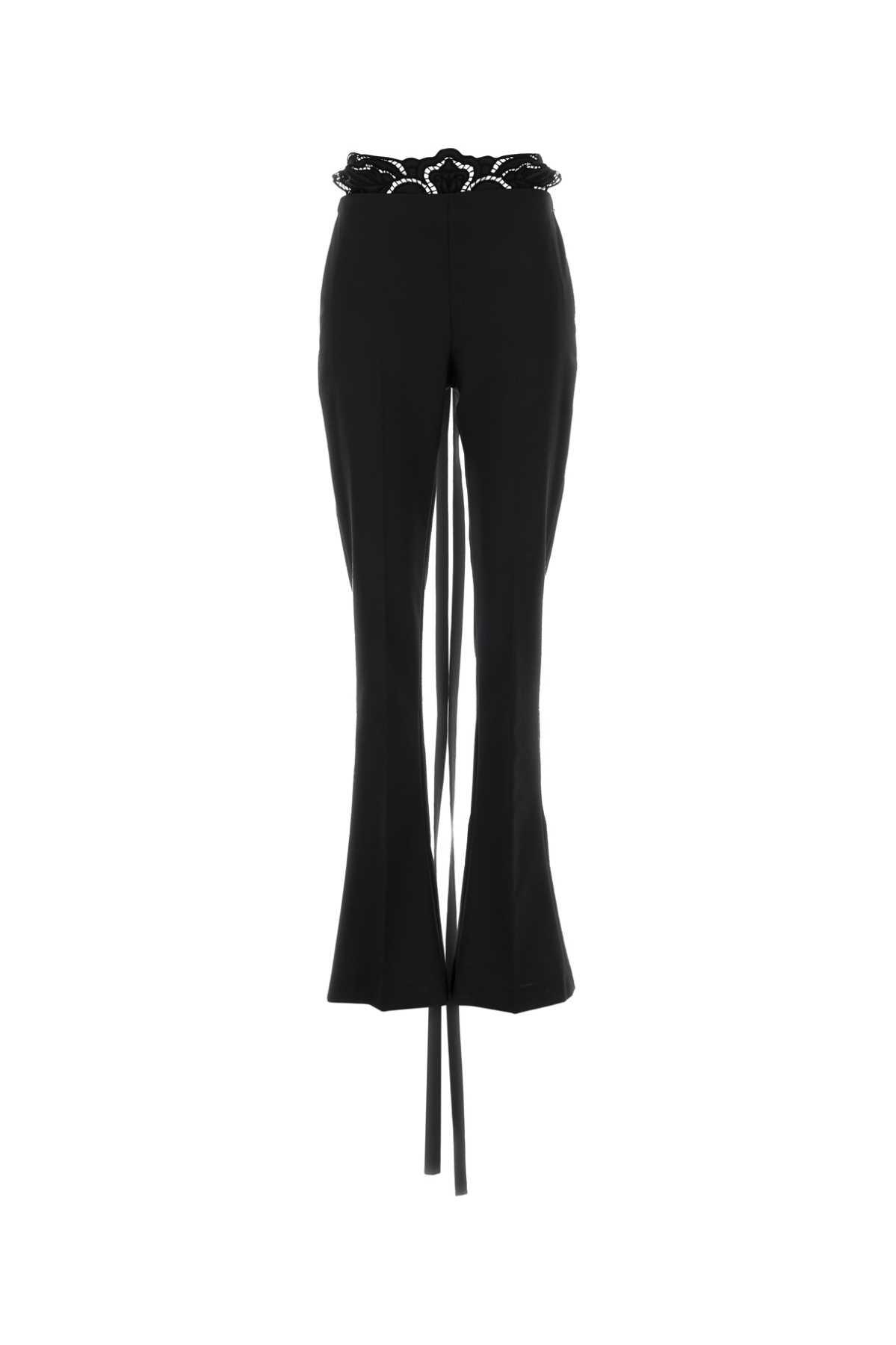 blumarine black stretch polyester blend pant