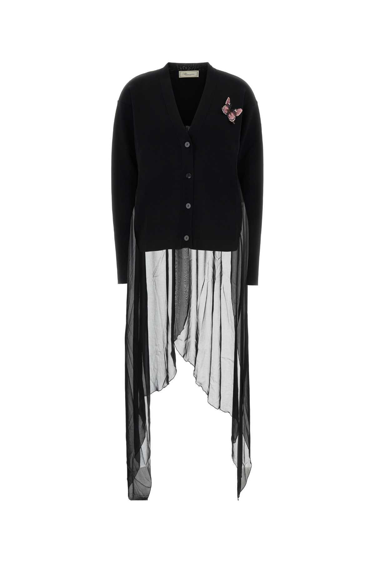 blumarine black viscose blend cardigan