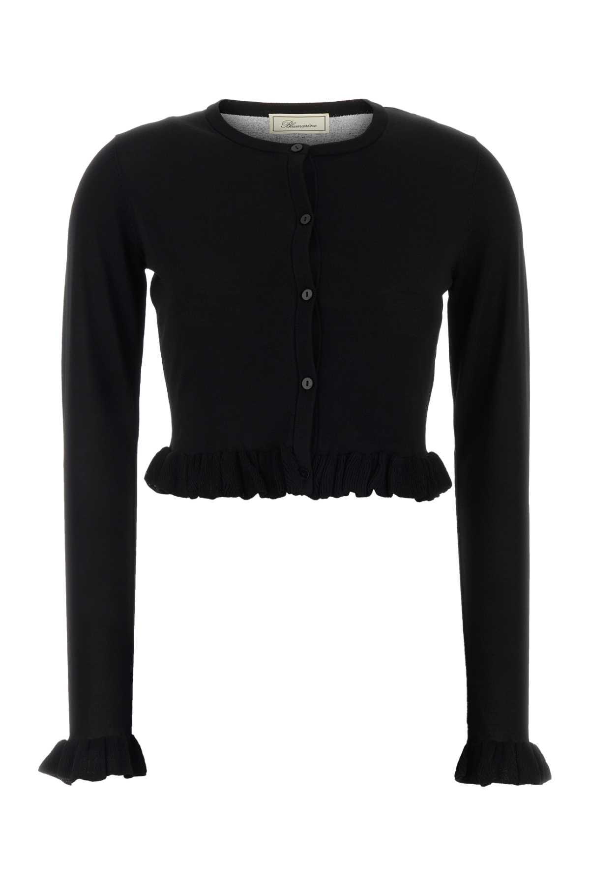 blumarine black viscose blend cardigan