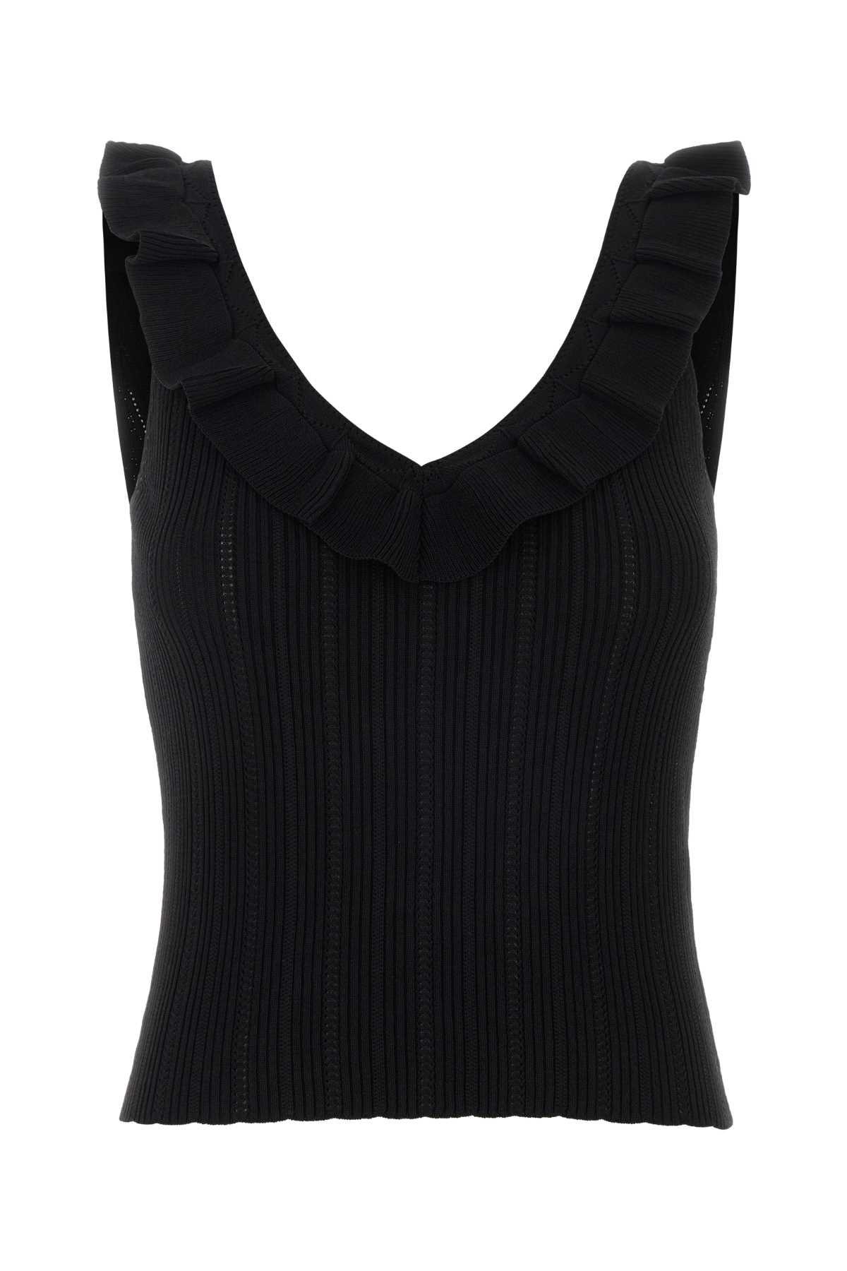 blumarine black viscose blend tank top