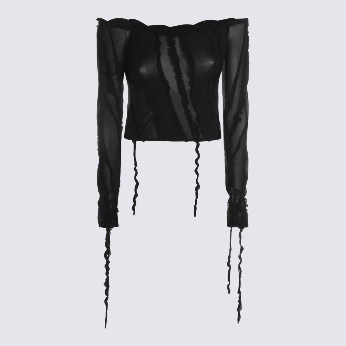 blumarine black viscose top