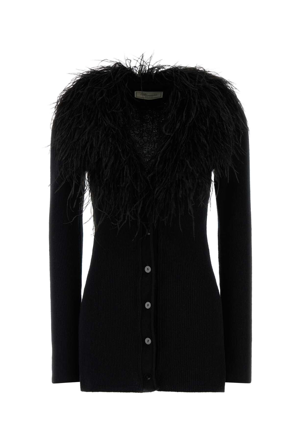 blumarine black wool cardigan