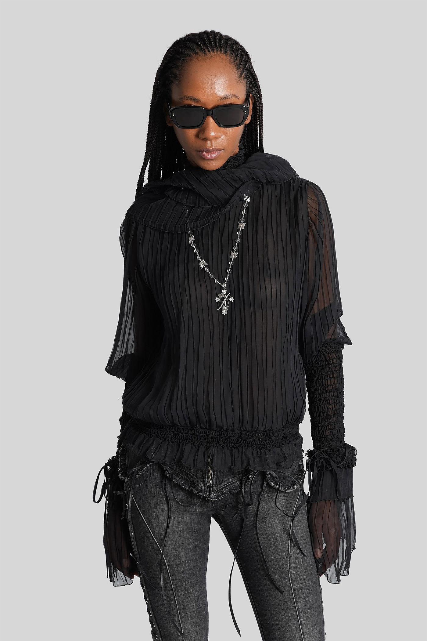 blumarine blouse in black silk