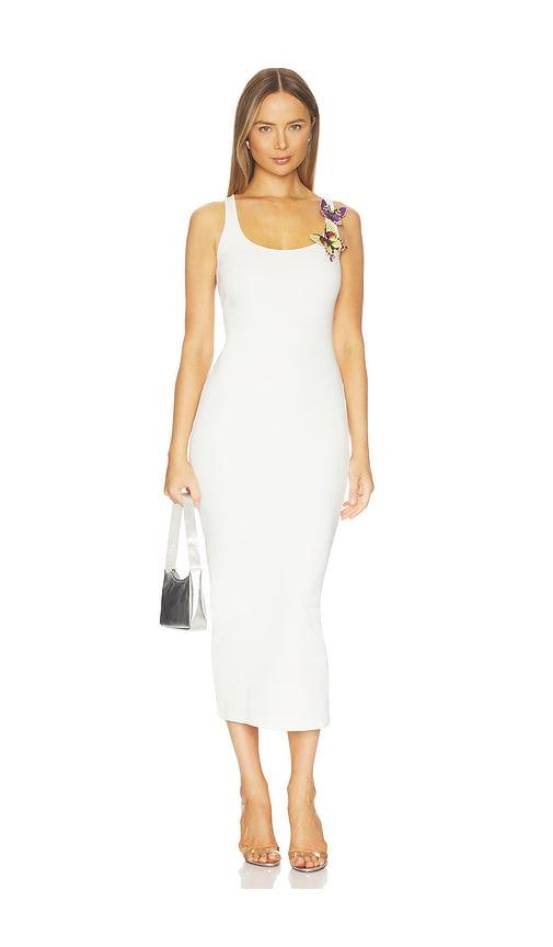 blumarine butterfly tank dress in white.