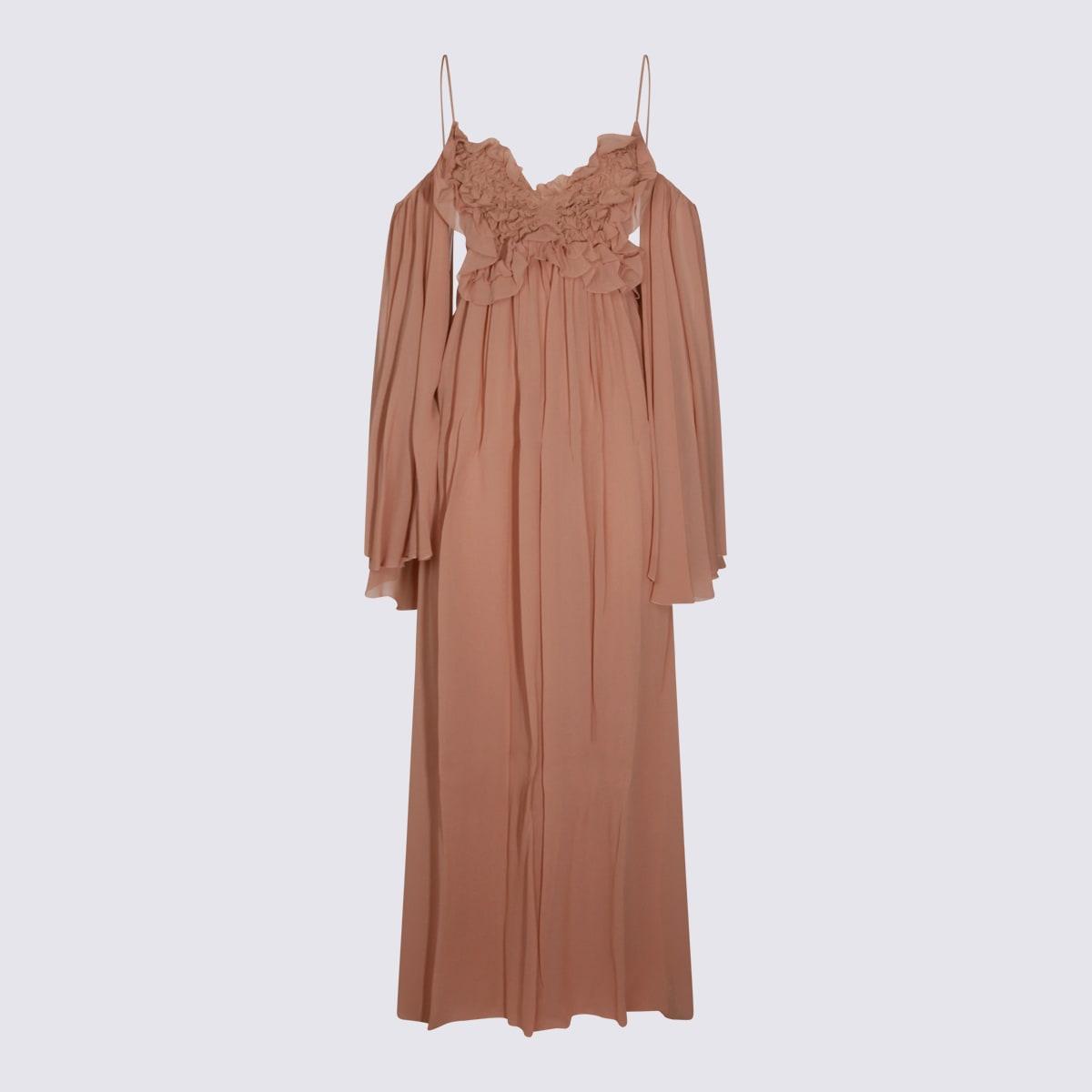 blumarine cameo rose viscose long dress