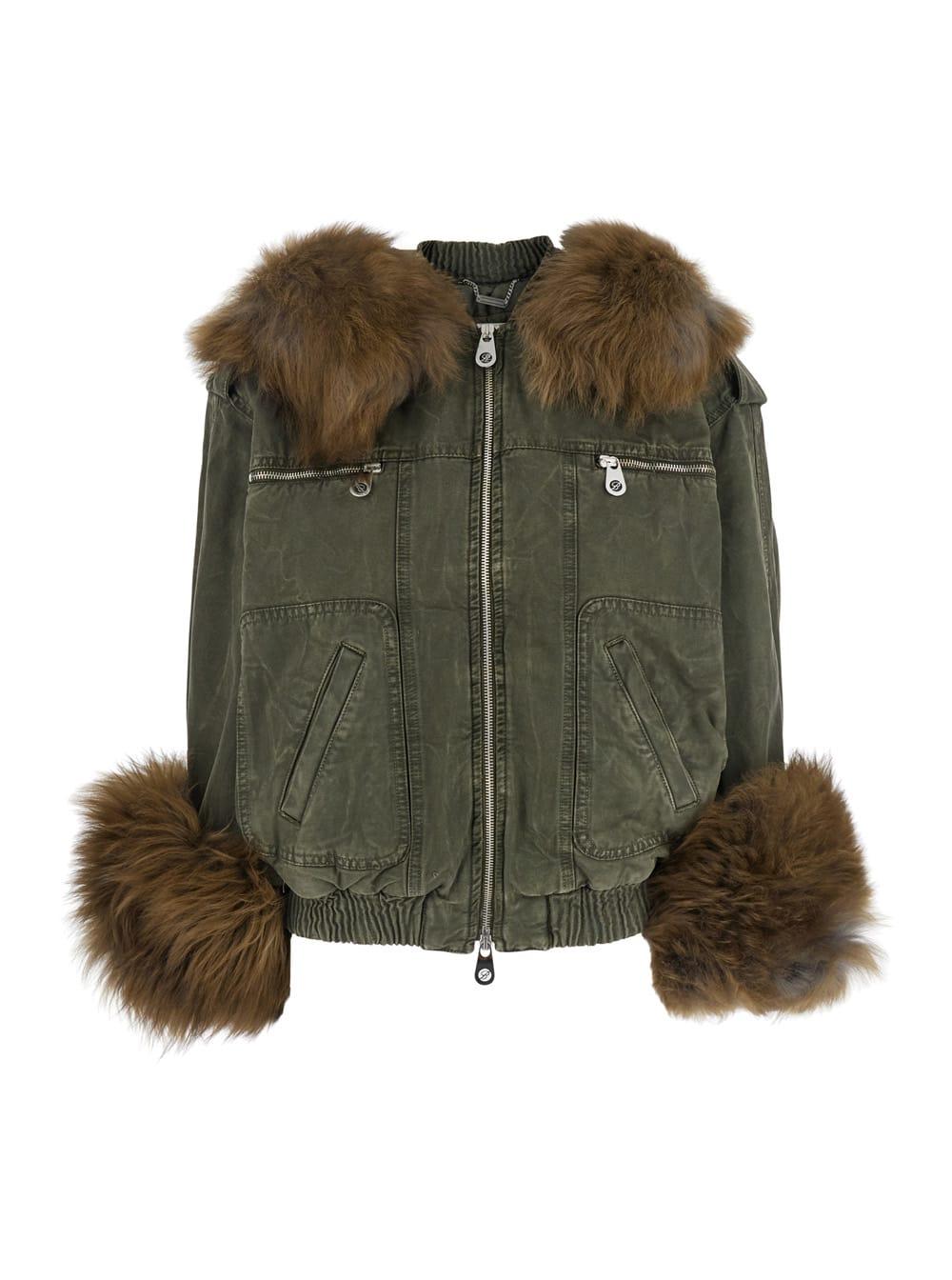 blumarine casual jacket in green cotton