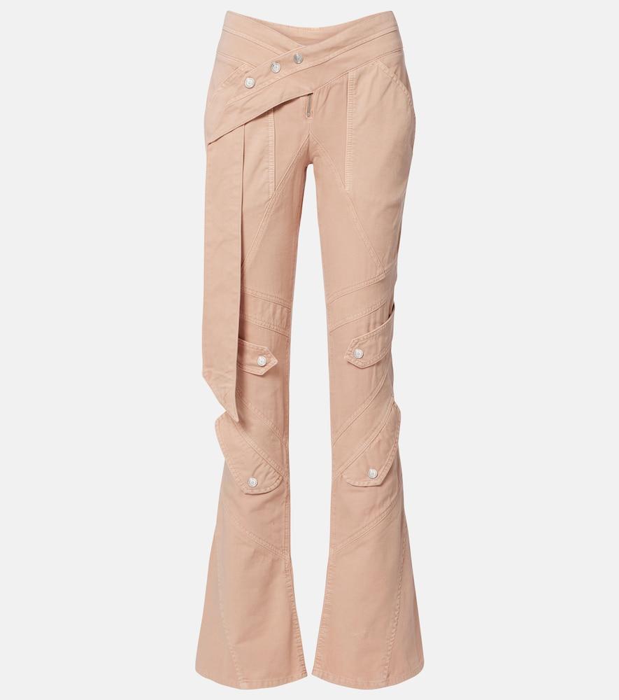 blumarine cotton canvas flared pants