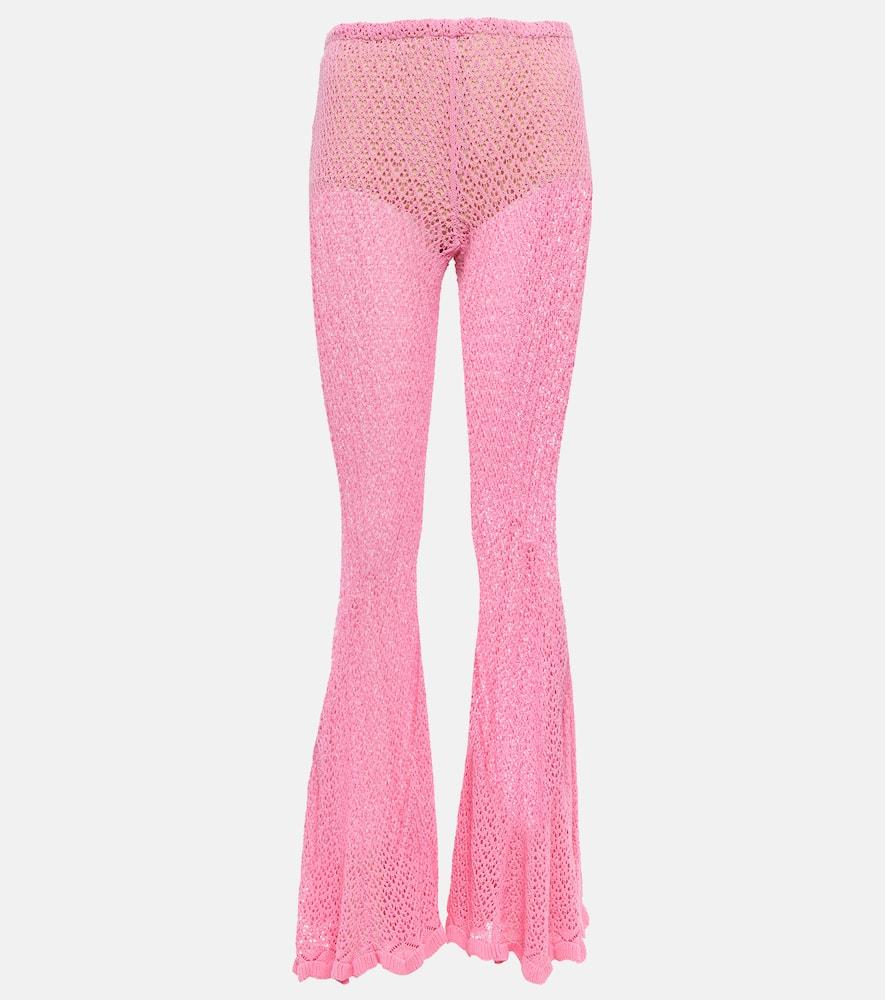 blumarine crochet flared pants
