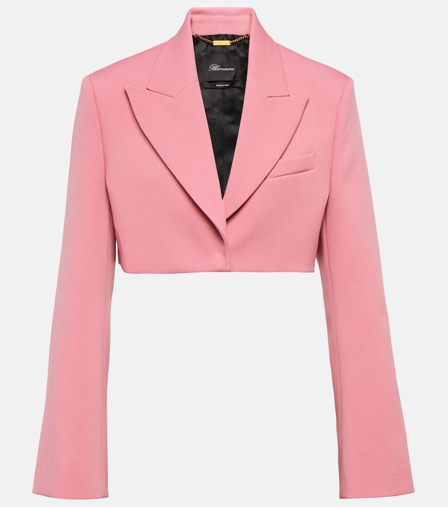blumarine cropped crêpe blazer