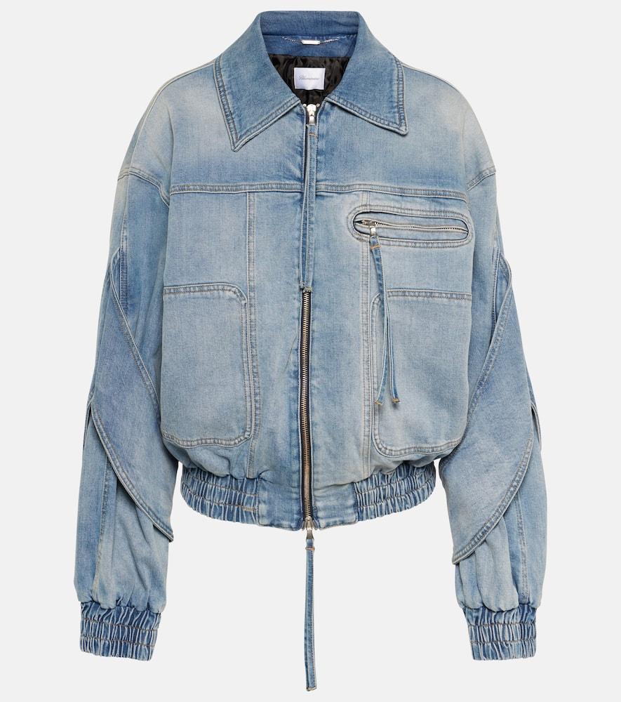 blumarine denim bomber jacket