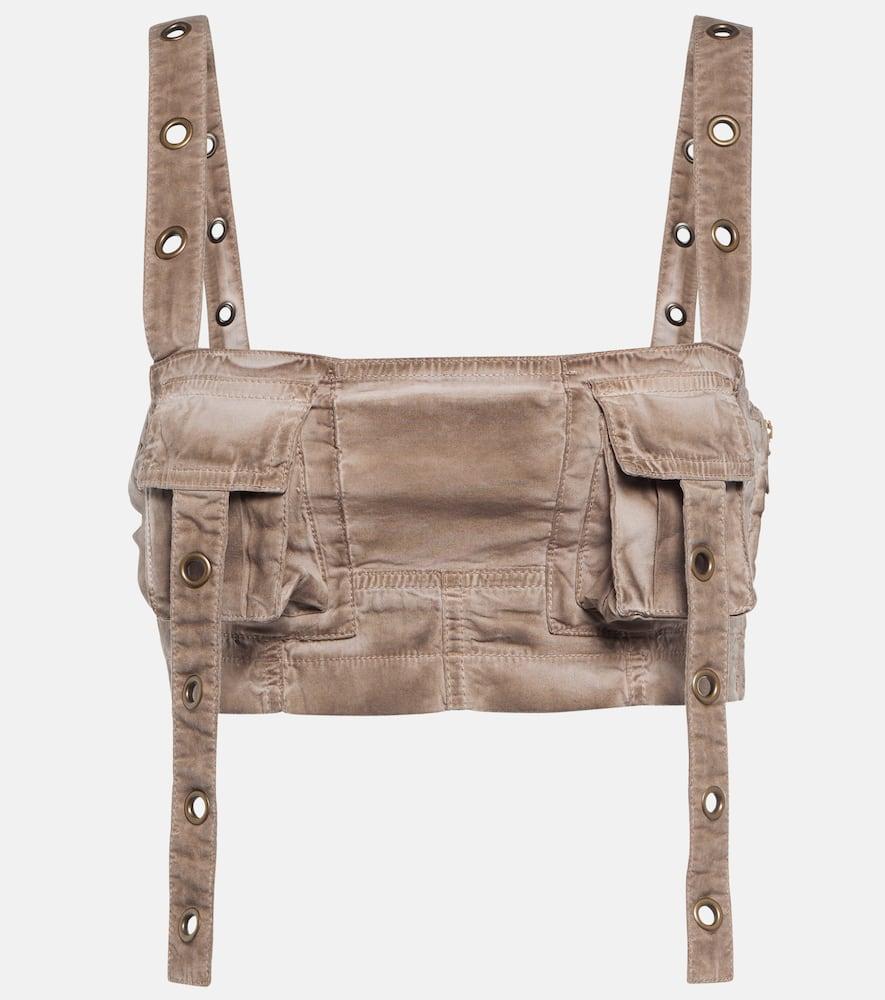 blumarine denim crop top