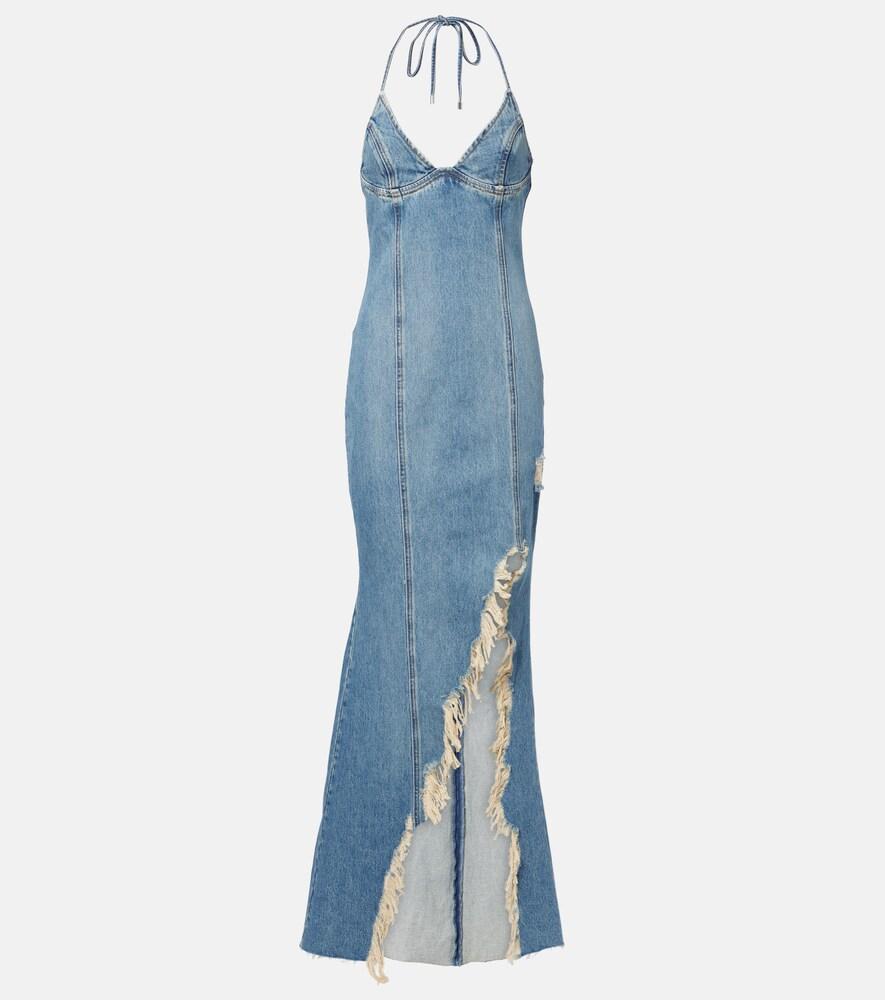 blumarine denim maxi dress