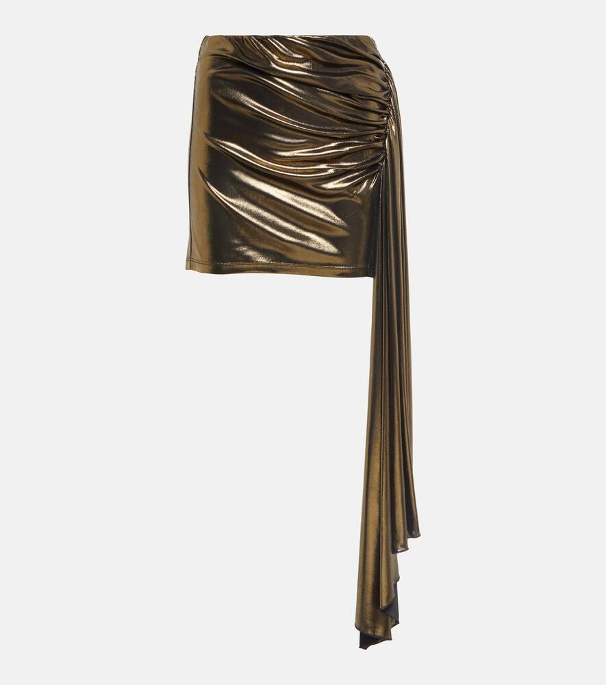 blumarine draped metallic miniskirt