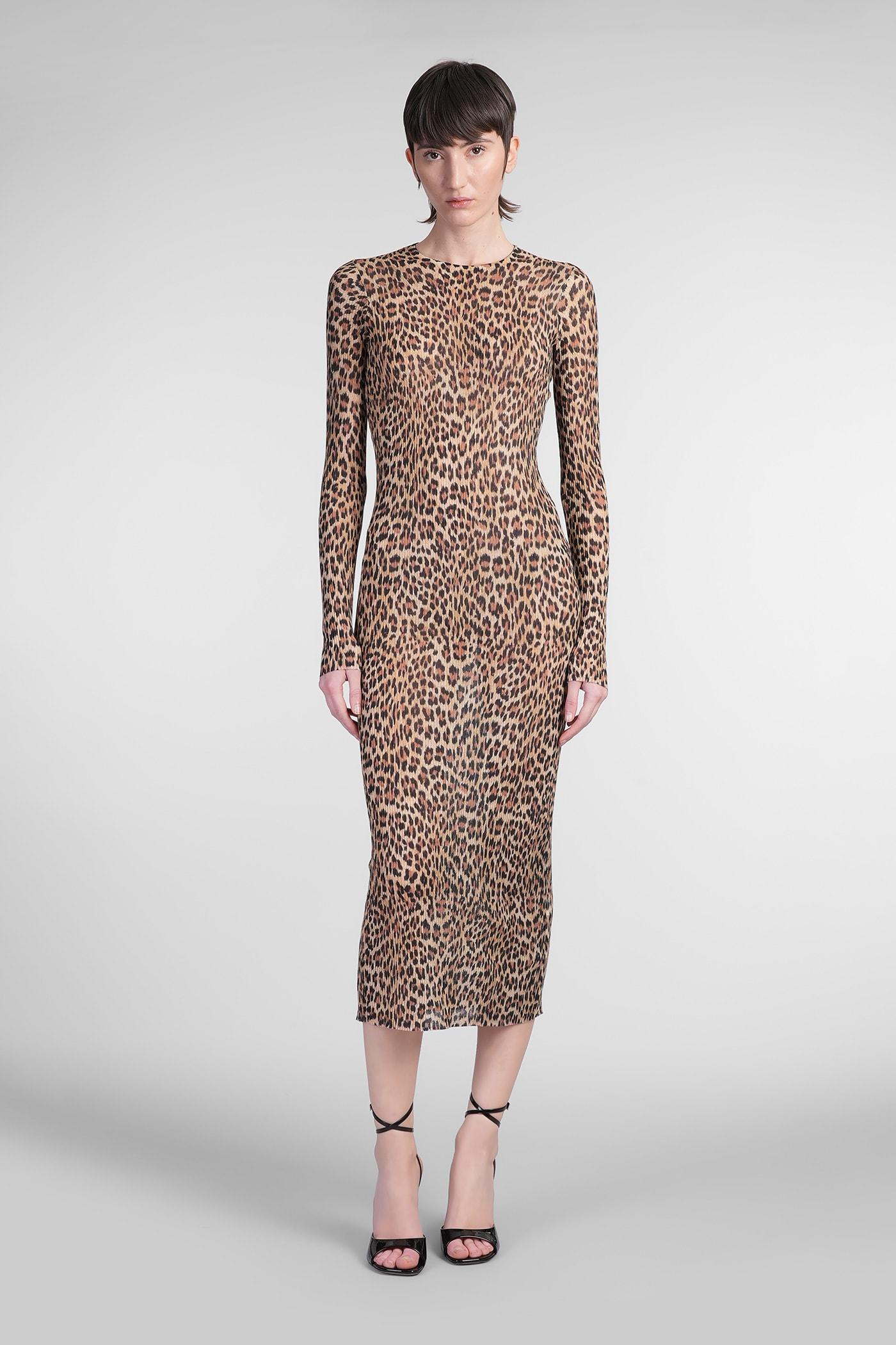 blumarine dress woman in animalier cotton