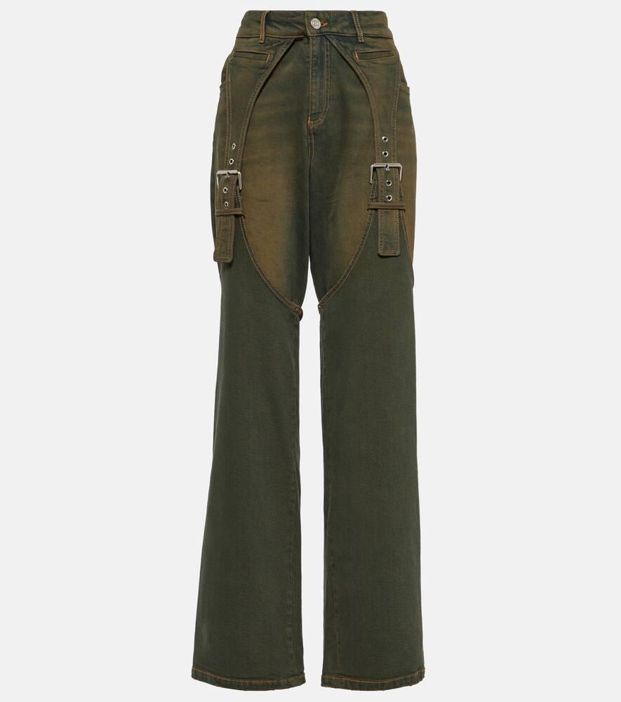 blumarine embellished buckle boyfriend jeans