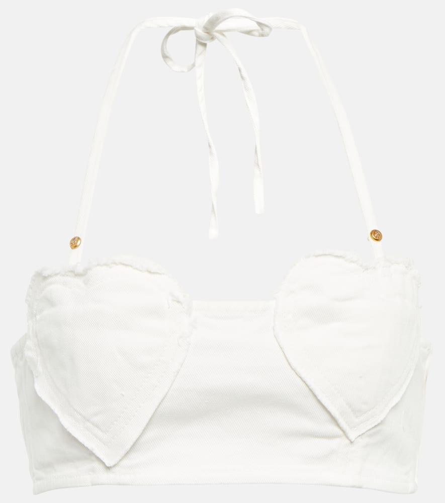 blumarine embellished cotton crop top