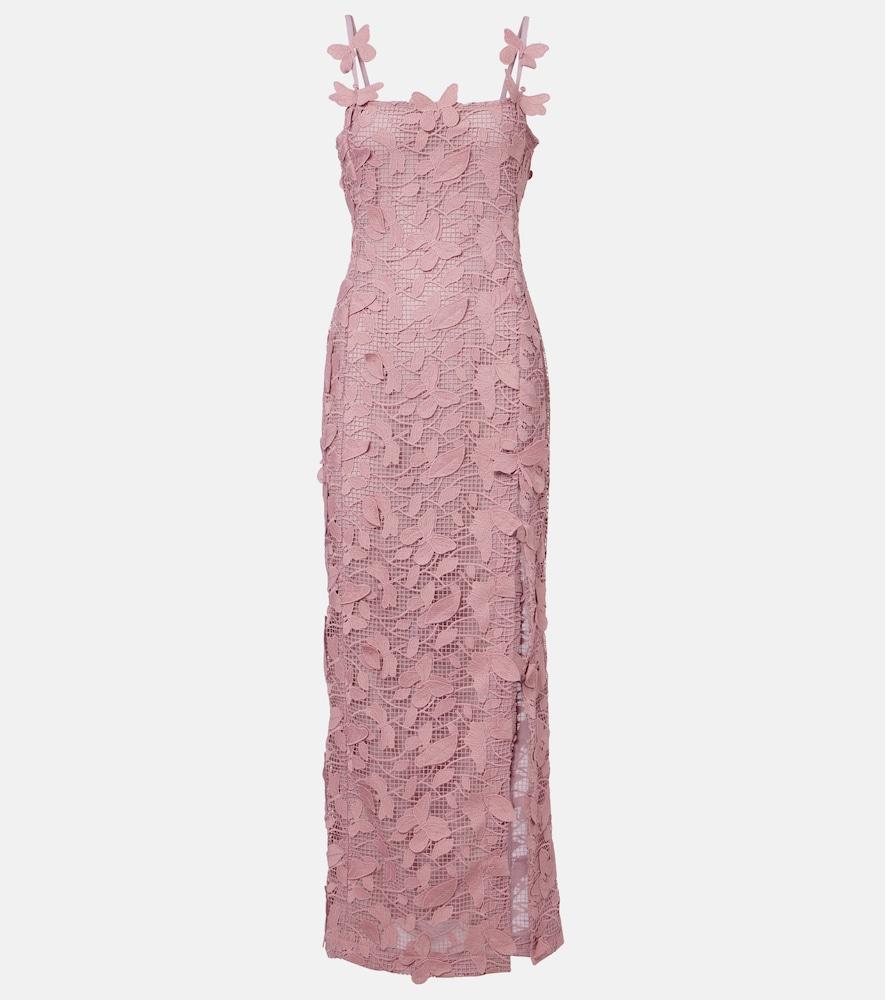 blumarine embroidered lace maxi dress