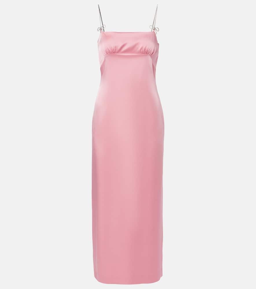 blumarine envers embellished satin midi dress