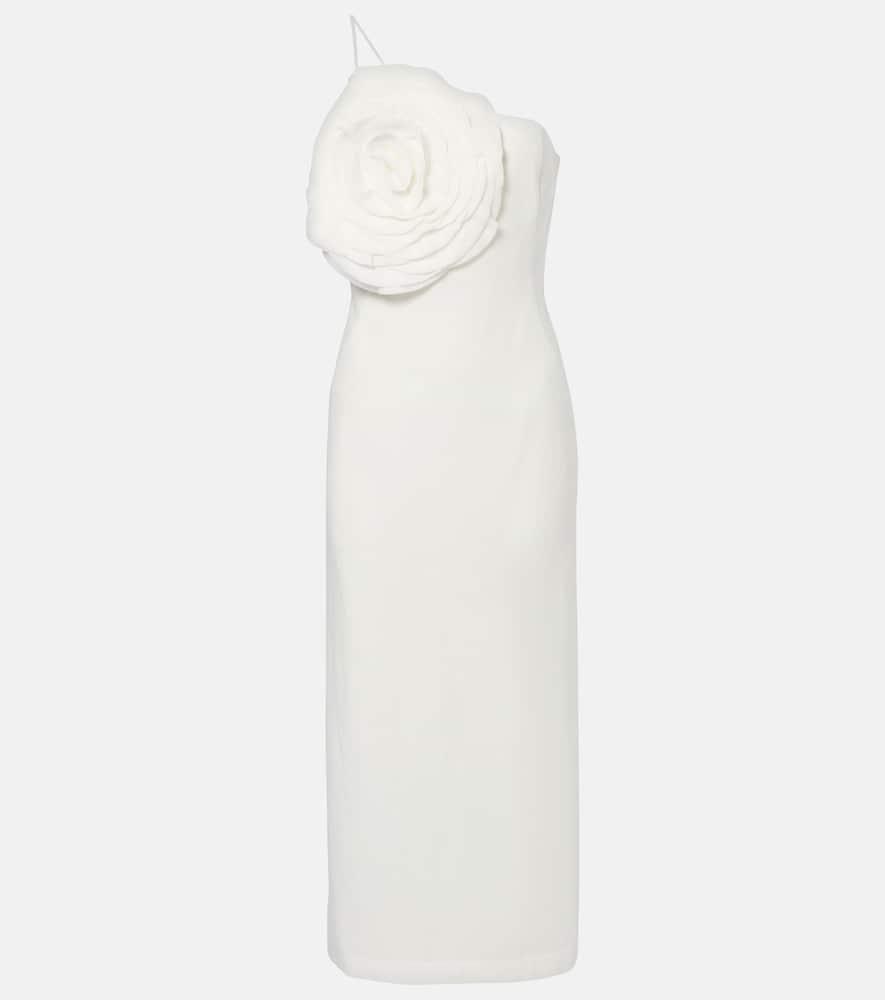 blumarine floral embroidered midi dress