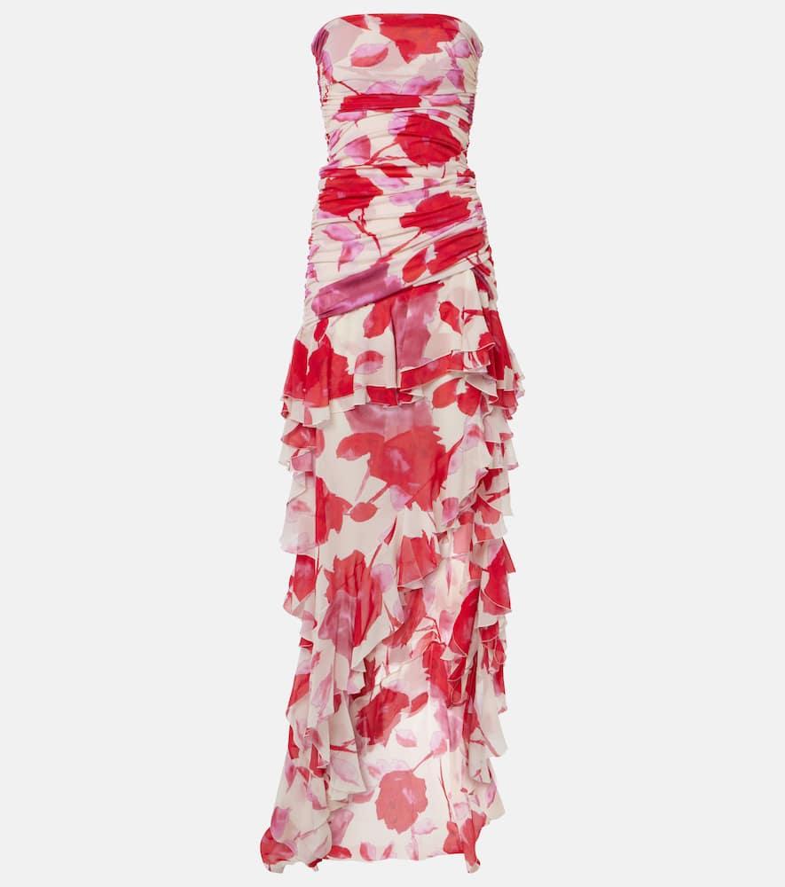 blumarine georg ruffled asymmetric maxi dress