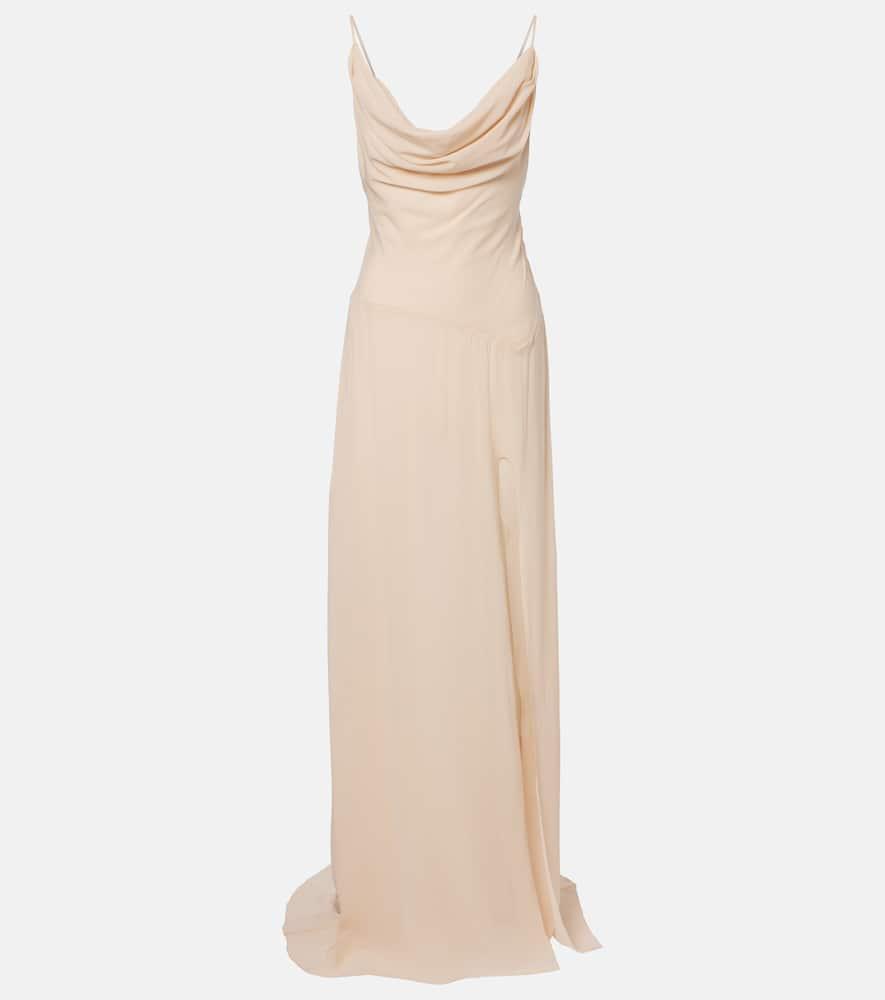 blumarine georgette maxi dress