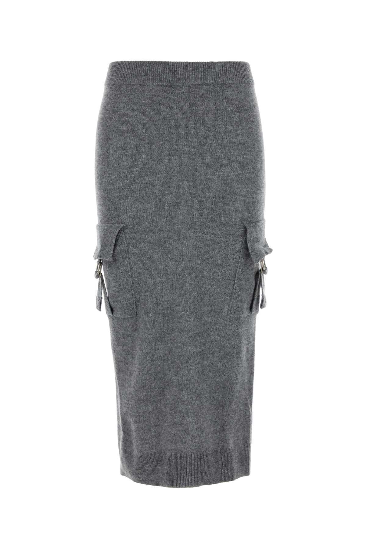 blumarine grey wool skirt
