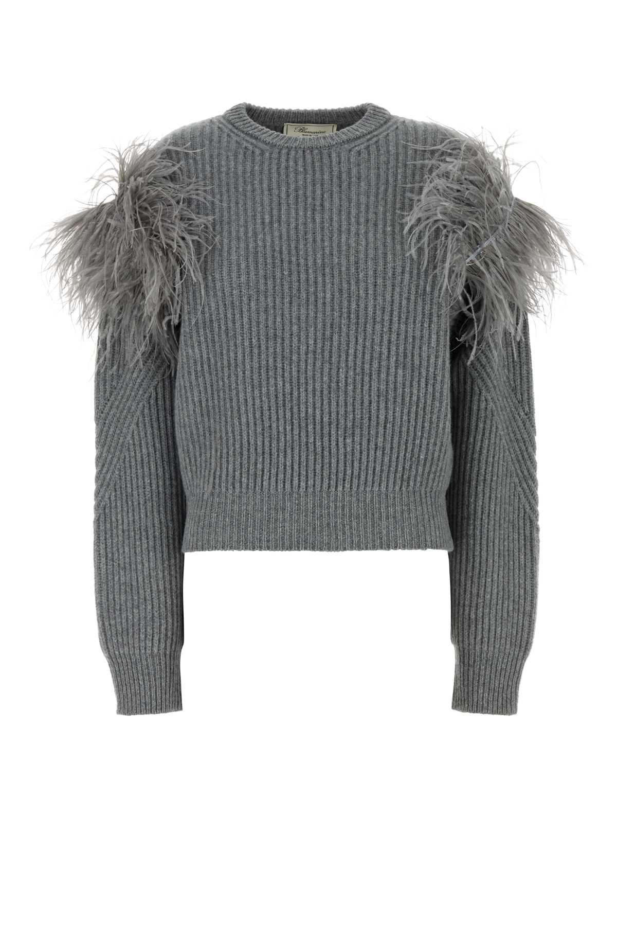 blumarine grey wool sweater