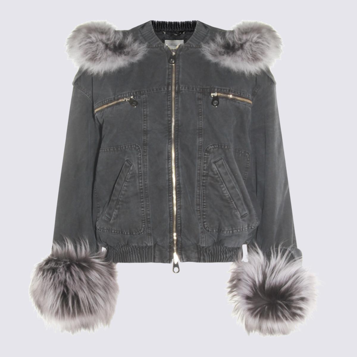 blumarine jackets black/lunar rock _100 % co - women