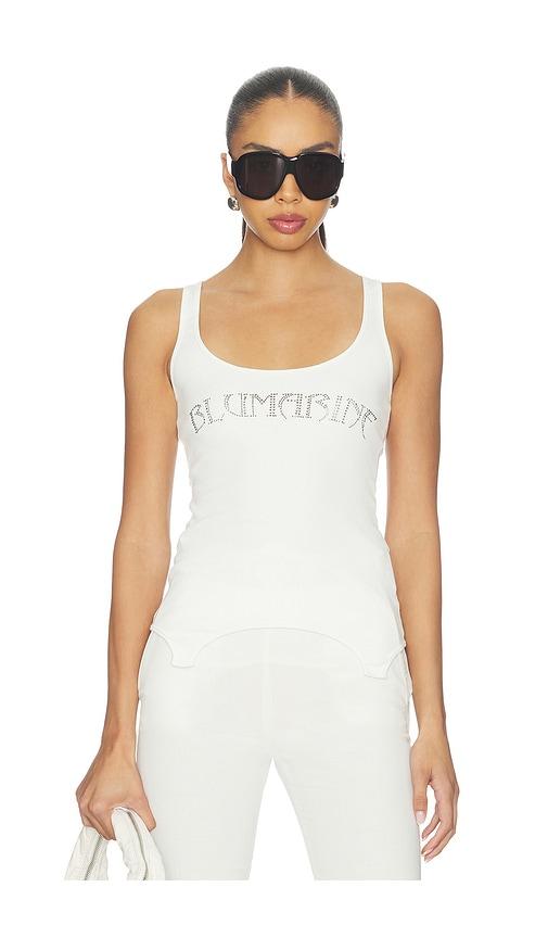 blumarine jersey tank top in white.