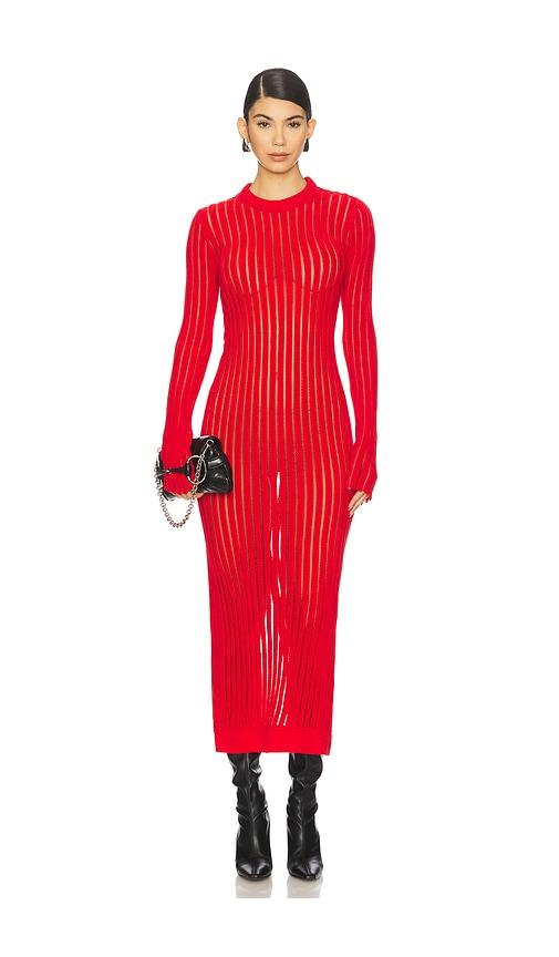blumarine knit dress in red.