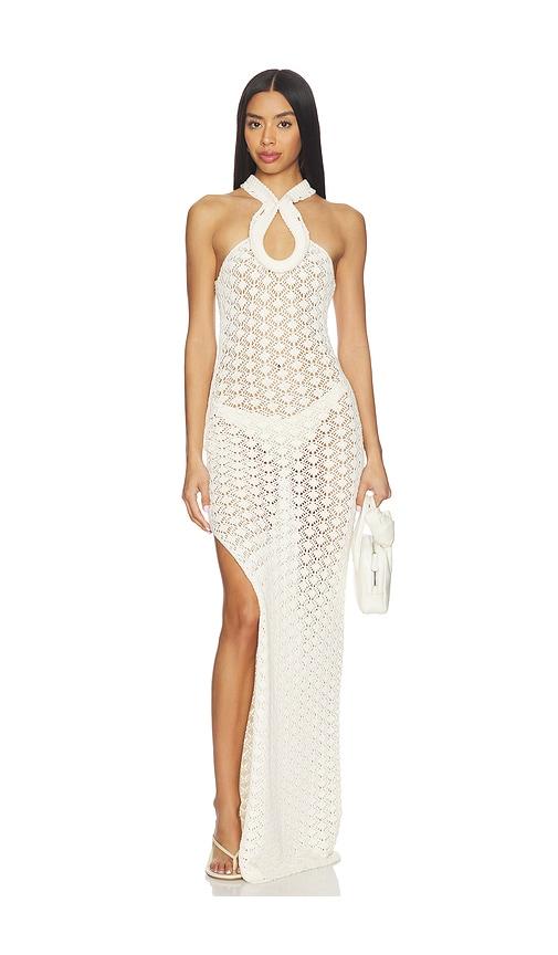 blumarine knit dress in white.