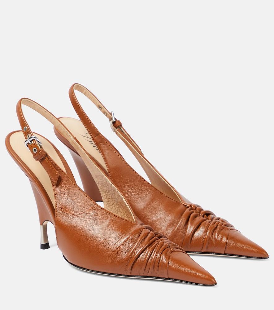 blumarine leather slingback pumps