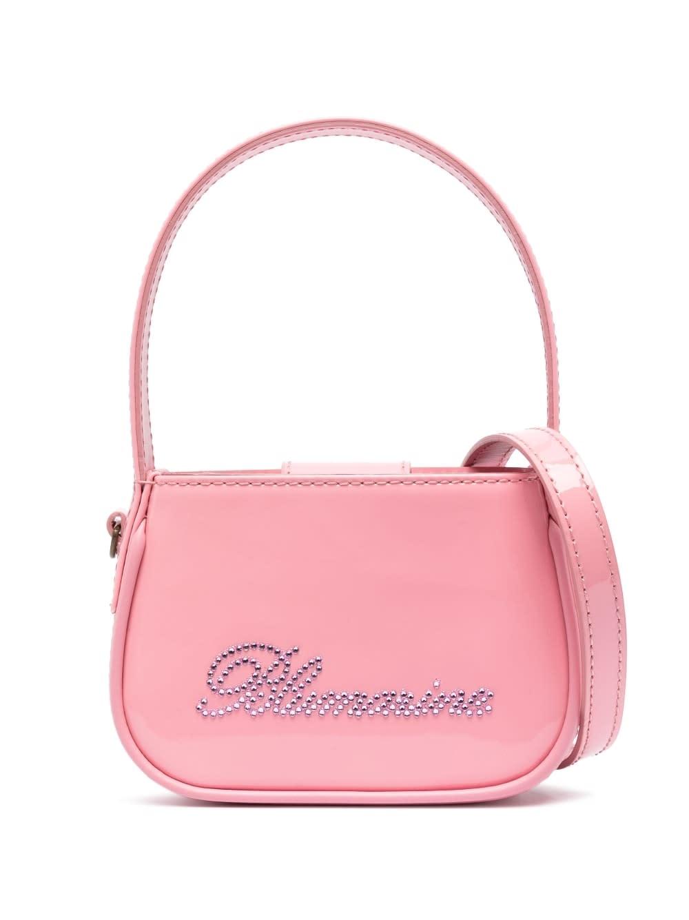 blumarine logo patent leather handbag