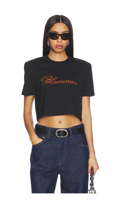 blumarine logo t shirt in black.