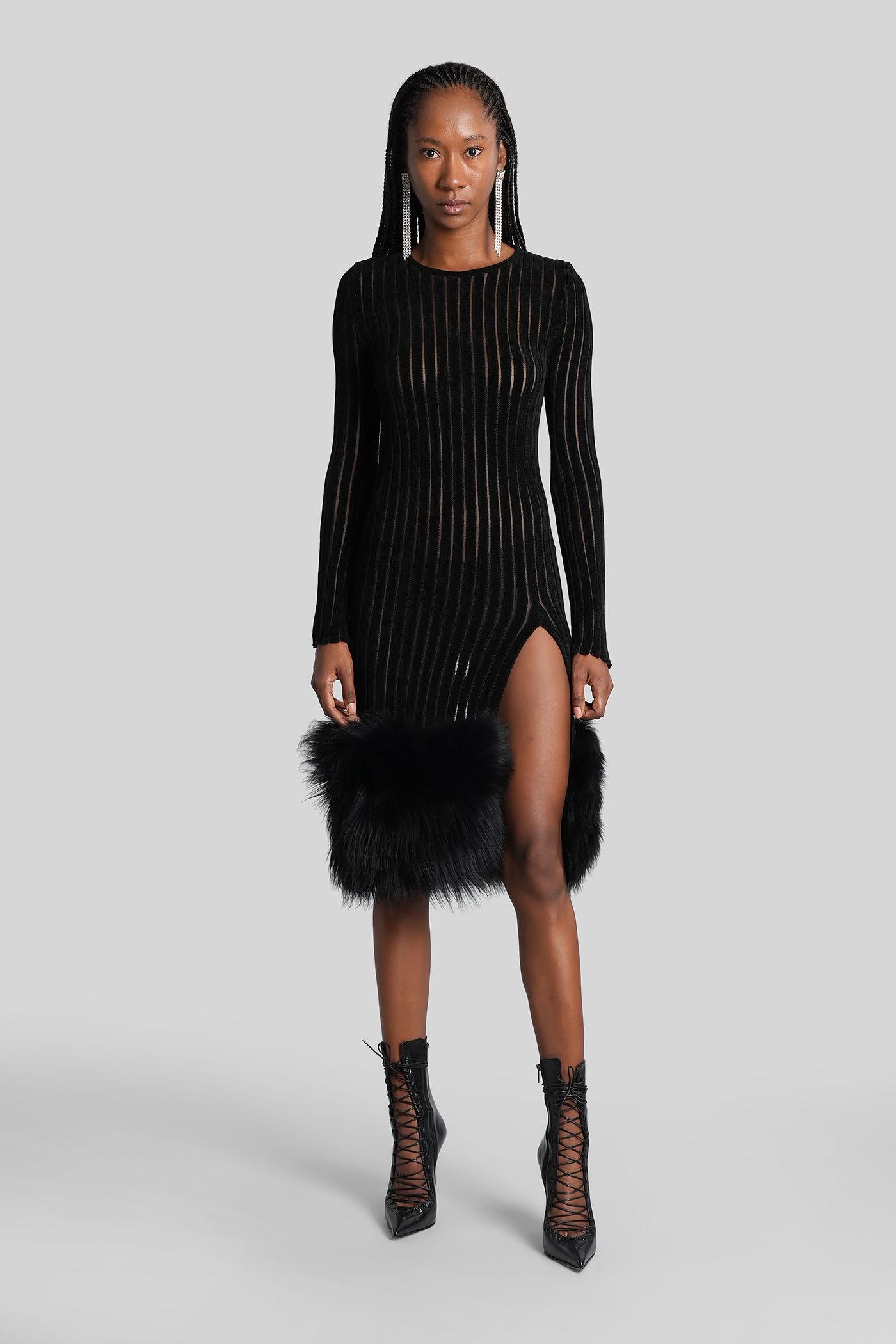 blumarine long dress in black viscose