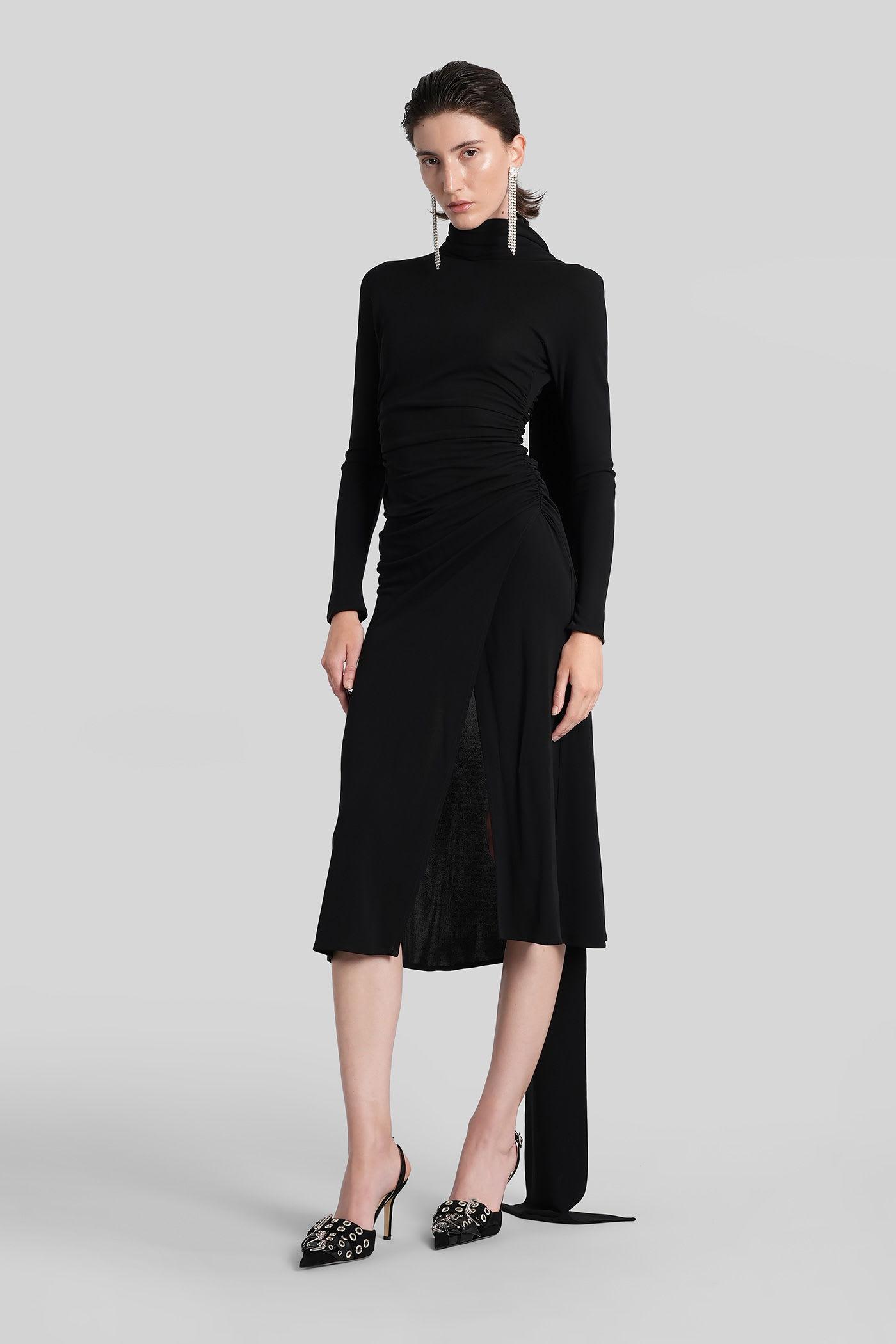 blumarine long dress in black viscose