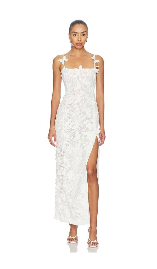 blumarine macrame lace dress in white.
