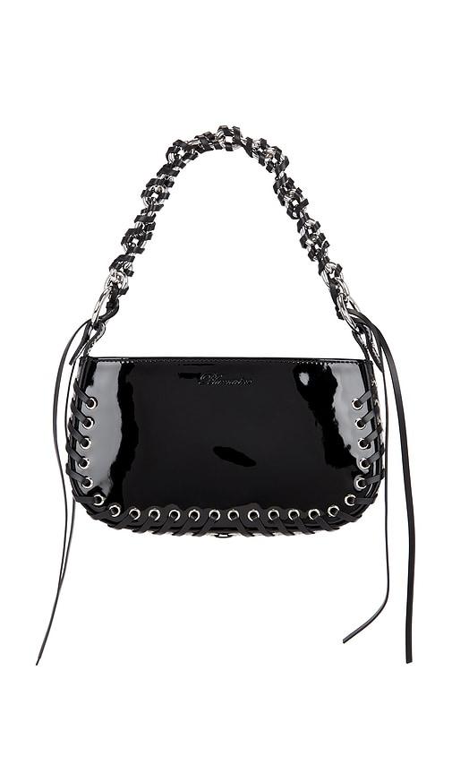blumarine patent leather bag in black.